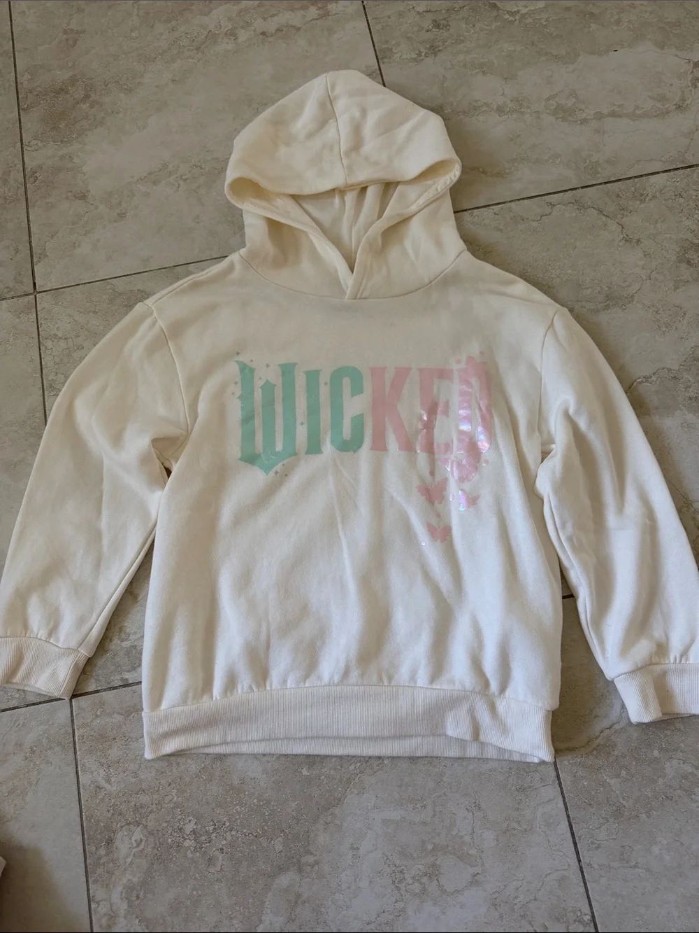 Wicked by Paul Tazewell Kids Cream Hoodie girls size 14